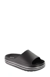 Mia Porsha Slide Sandal In Black/ White