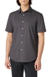 Bugatchi Miles Ooohcotton® Pin Dot Short Sleeve Button-up Shirt In Black