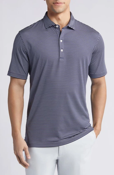 Johnnie-o Michael Stripe Performance Golf Polo In Navy