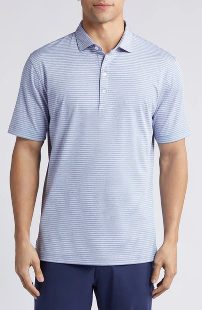 Johnnie-o Michael Stripe Performance Golf Polo In Monsoon