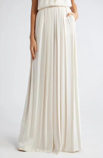 Ramy Brook Hal Pleated Wide Leg Pants In Light Sand Stone