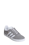Adidas Originals Kids' Gazelle Low Top Sneaker In Grey/ White/ Gold Metallic