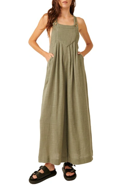 Free People Sundrenched Overalls In Dried Basil