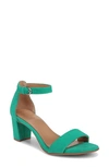 Naturalizer True Colors Vera Ankle Strap Sandal In Jade Green Leather