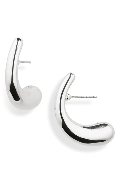 Nordstrom Curved Droplet Stud Earrings In Rhodium