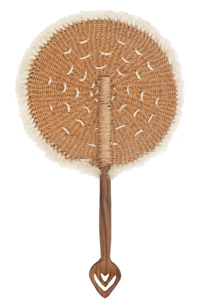 Brother Vellies Logo Handle Sisal Fan In Natural