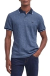 Barbour Powburn Jacquard Cotton Polo In Navy