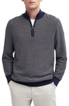 Barbour Dunstan Marl Half-zip Cotton Sweater In Navy