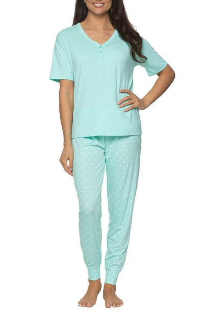 Felina Jessie Henley Pajamas In Island Paradise With White Dots