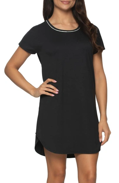 Felina Jessie Stretch Jersey Sleep Shirt In Black