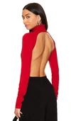 The Andamane Parker Stretch Jersey Bodysuit In Red