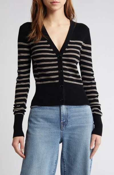 Rag & Bone Women's Bree Striped Wool Cardigan In Black Multi