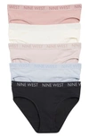Nine West Assorted 5-pack Bikinis In Pale Mauve / Gray Dawn / Egret