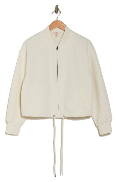 Como Vintage Quilted Jacquard Bomber Jacket In Cloud Dancer