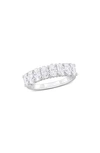 Delmar Sterling Silver Created Moissanite Oval Band Ring In White/ Silver