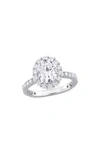Delmar Sterling Silver Created Moissanite Engagement Style Ring In White/ Silver
