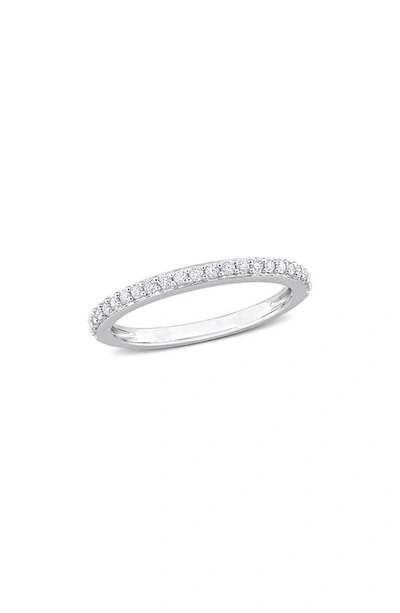 Delmar Sterling Silver Created Moissanite Band Ring