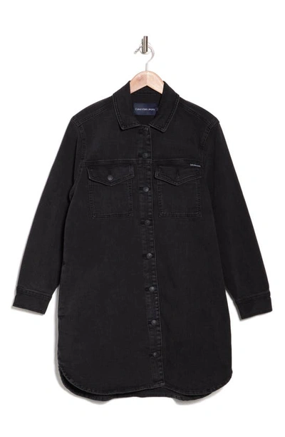 Calvin Klein Jeans Est.1978 Oversized Denim Shirt Jacket In Black