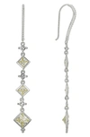 Judith Ripka Diamond Cut Cz Drop Earrings In Yellow/ Silver