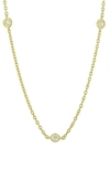 Judith Ripka Clad Bezel Set Cz 5-station Necklace In Gold/ Crystal