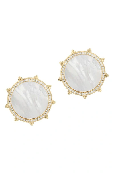 Judith Ripka Clad Pavé Cz Halo Stud Earrings In Metallic