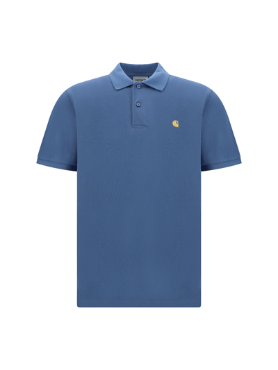 Carhartt Polo Shirt In Sorrent / Gold