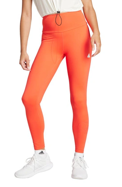 Adidas Originals High Waist Activewear Tights In Bright Red