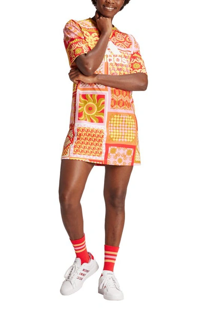 Adidas Originals Farm Rio Short Sleeve T-shirt Dress In Victory Gold