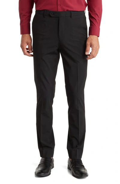 Vince Camuto Slim Fit Flat Front Stretch Dress Pants In Black