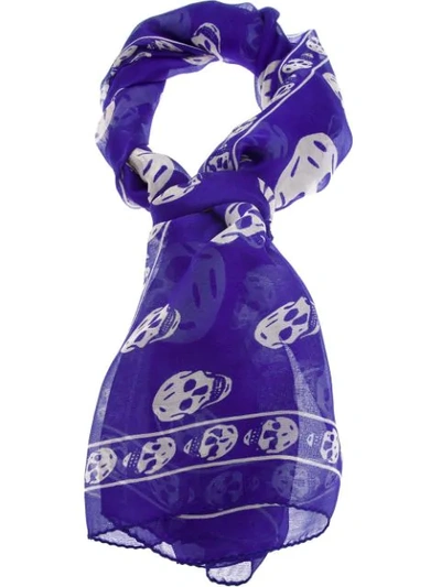 Alexander Mcqueen Skull Print Scarf - Purple In Purple