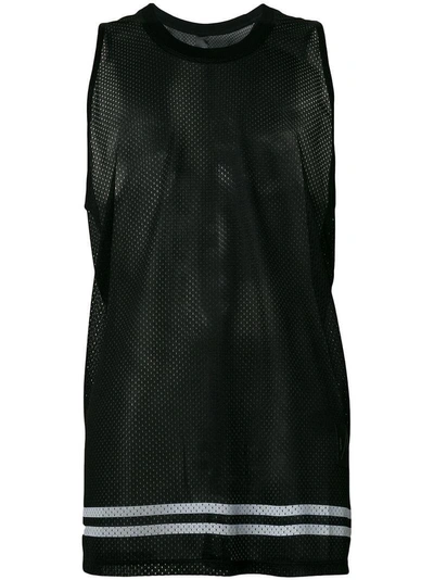 Odeur Oversized Mesh Vest Top - Black
