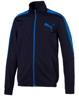 Puma Men's Contrast Zippered Track Jacket In Navy/blue | ModeSens