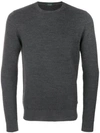 Zanone Textured Knit Jumper In Grey