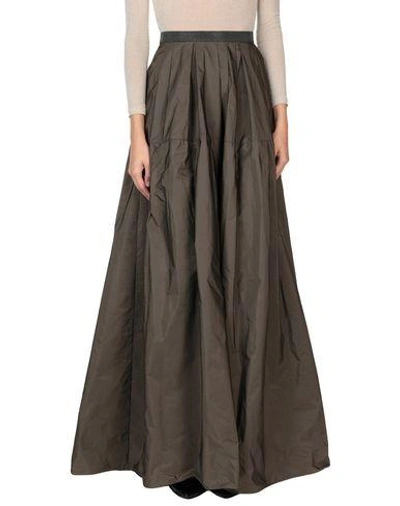 Brunello Cucinelli Maxi Skirts In Military Green