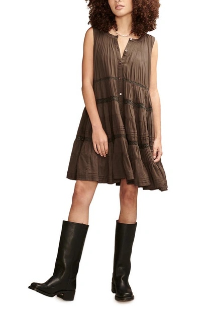 Lucky Brand Everyday Tiered Swing Dress In Raven