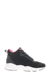 Propét Stability Strive Mid Sneaker In Black/ Pink