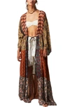 Free People Bombay Mixed Print Maxi Wrap In Gold