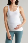 Beyond Yoga Racerback Maternity Tank In Cloud White