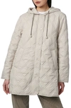 Bernardo Hooded Quilted Liner Jacket In Eggshell