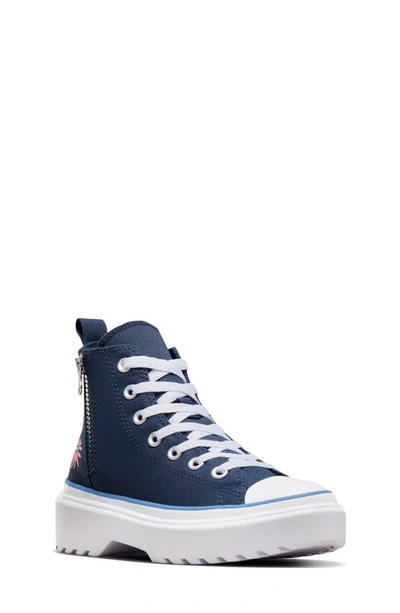 Converse Kids' Chuck Taylor® All Star® Lugged High Top Sneaker In Navy/ Light Blue / White