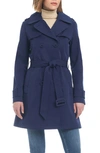 Kate Spade Water Resistant Double Breasted Trench Coat In Squid Ink
