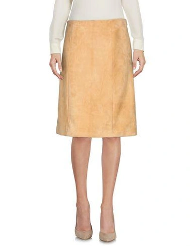 Prada Knee Length Skirt In Sand