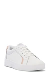 Keds Pursuit Low Top Sneaker In White/ Light Pink Leather