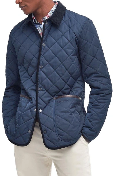 Barbour Baston Liddesdale Quilted Snap-up Jacket In Navy