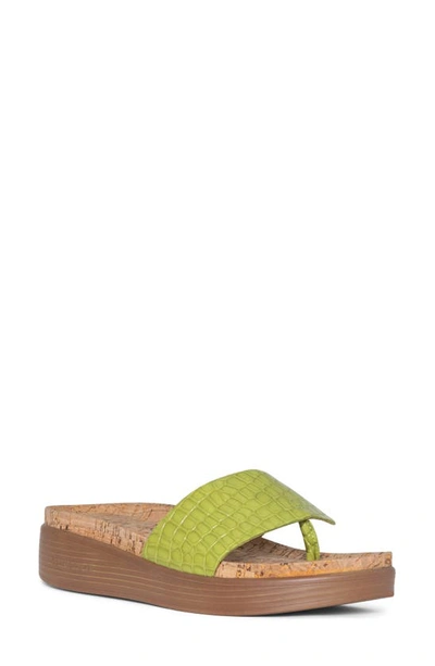 Donald Pliner Fifi Platform Wedge Flip Flop In Pistachio