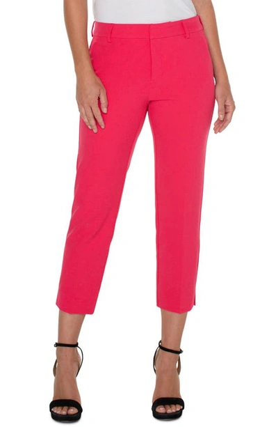 Liverpool Los Angeles Kelsey Crop Slim Stretch Suiting Trousers In Pink Punch