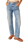 Free People Risk Taker Raw Hem Straight Leg Jeans In Mantra