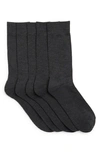 Nordstrom Rack Cushioned 5-pack Crew Socks In Charcoal Heather