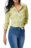 Nic + Zoe Medallion Print Cotton Shirt In Yellow Multi