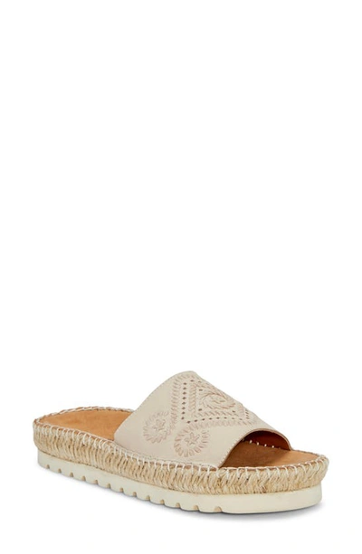 Lucky Brand Lemana Espadrille Platform Slide Sandal In Nicciola Leather